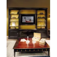 Meuble TV - Bibliothèque sur mesure - Chêne patiné