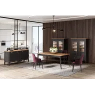TABLE DE REPAS EN CHENE PATINÉ - VERSION EXTENSIBLE - SUR MESURE
