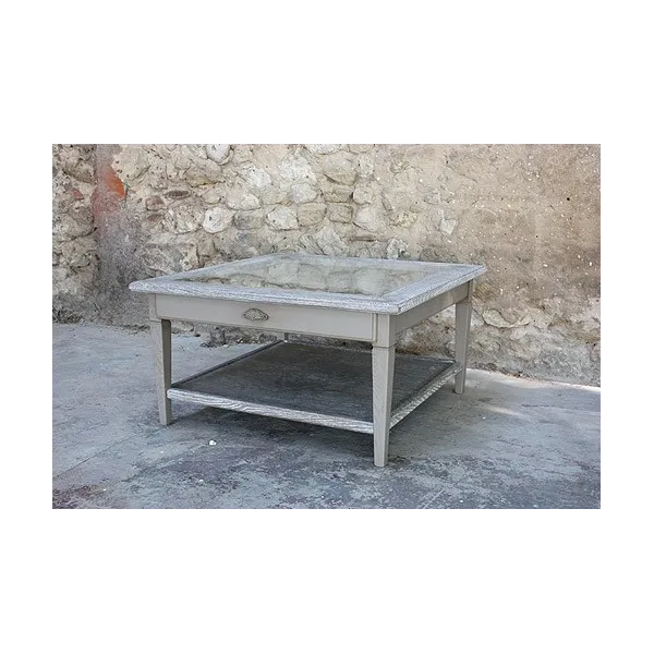 Table Basse Rialto Carrée Avec Tiroir  Vitré