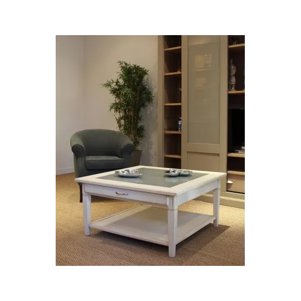 Table Basse Rialto Carrée Avec Tiroir  Vitré