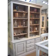 Bibliothèque patinée blanche Saint Rémy - Coup de Soleil Mobilier