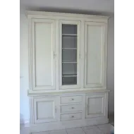 Vaisselier Buffet Blanc patine  3 portes MeublesCOUP DE SOLEIL