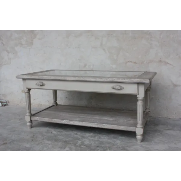 Table Basse Montmajour  Rectangle Avec Tiroir Vitré