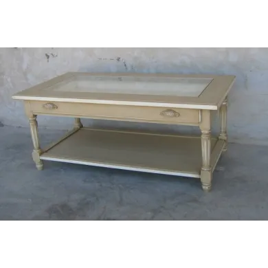 Table Basse Montmajour  Rectangle Avec Tiroir Vitré